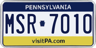 PA license plate MSR7010