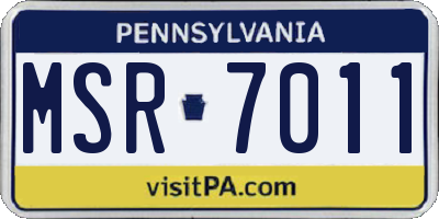 PA license plate MSR7011