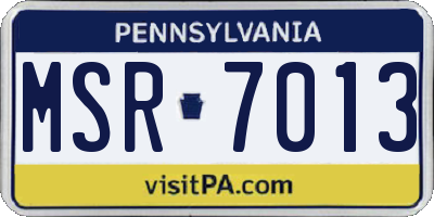 PA license plate MSR7013