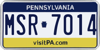 PA license plate MSR7014
