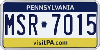 PA license plate MSR7015