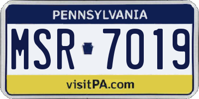 PA license plate MSR7019