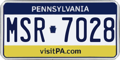 PA license plate MSR7028