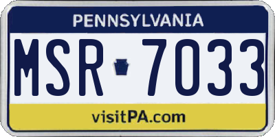 PA license plate MSR7033