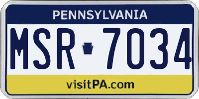 PA license plate MSR7034