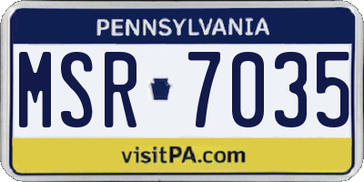 PA license plate MSR7035