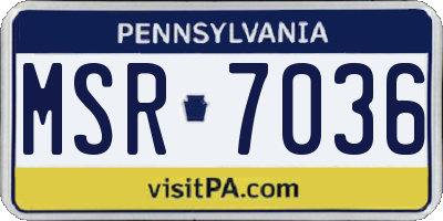 PA license plate MSR7036