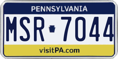 PA license plate MSR7044