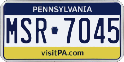 PA license plate MSR7045