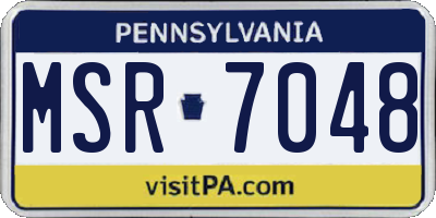 PA license plate MSR7048