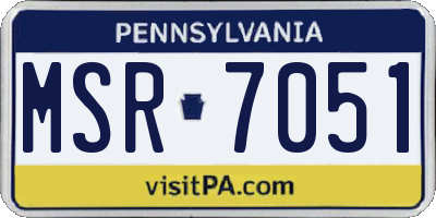 PA license plate MSR7051