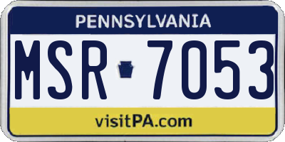 PA license plate MSR7053