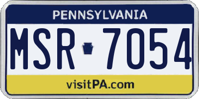 PA license plate MSR7054