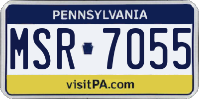 PA license plate MSR7055