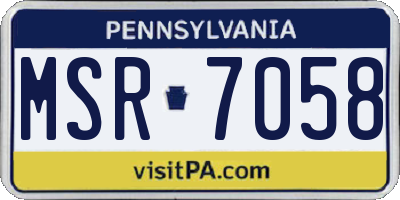 PA license plate MSR7058
