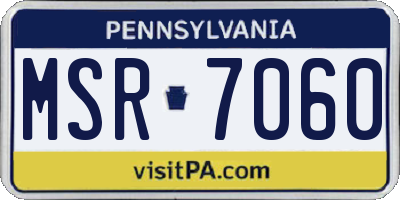 PA license plate MSR7060