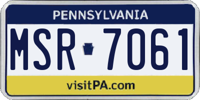 PA license plate MSR7061