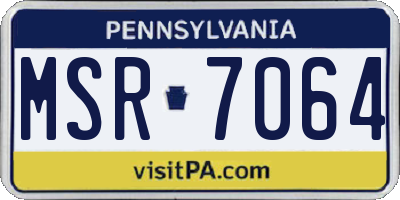 PA license plate MSR7064