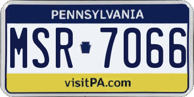 PA license plate MSR7066