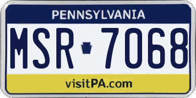 PA license plate MSR7068