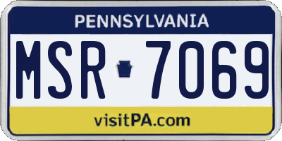 PA license plate MSR7069