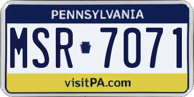 PA license plate MSR7071