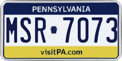 PA license plate MSR7073