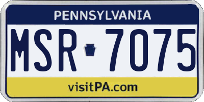 PA license plate MSR7075