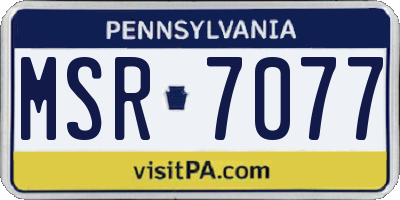 PA license plate MSR7077