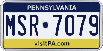 PA license plate MSR7079