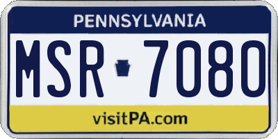 PA license plate MSR7080