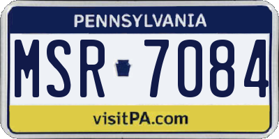 PA license plate MSR7084