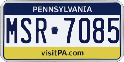 PA license plate MSR7085