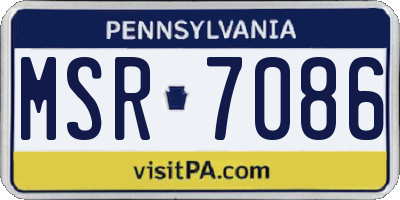 PA license plate MSR7086