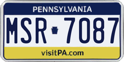 PA license plate MSR7087