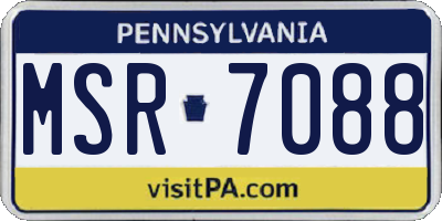 PA license plate MSR7088