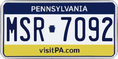 PA license plate MSR7092
