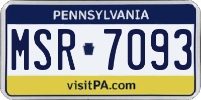 PA license plate MSR7093