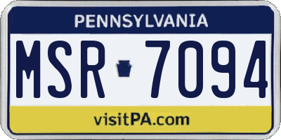 PA license plate MSR7094