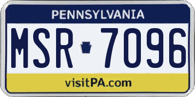 PA license plate MSR7096