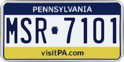 PA license plate MSR7101