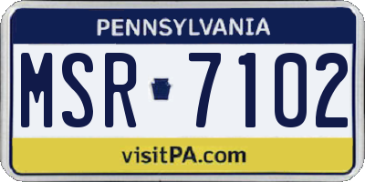 PA license plate MSR7102
