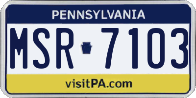 PA license plate MSR7103