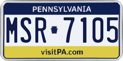 PA license plate MSR7105