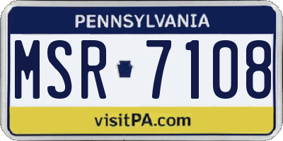 PA license plate MSR7108