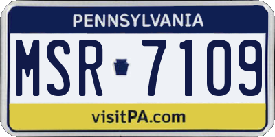 PA license plate MSR7109