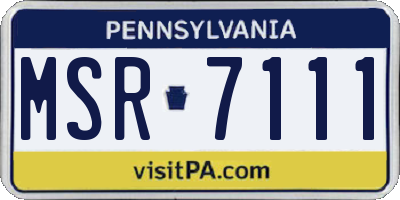 PA license plate MSR7111