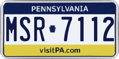 PA license plate MSR7112