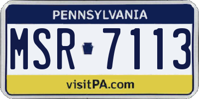 PA license plate MSR7113
