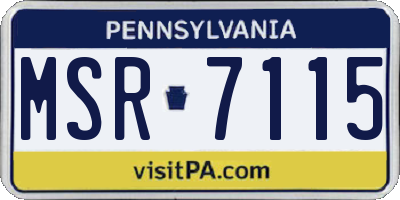 PA license plate MSR7115